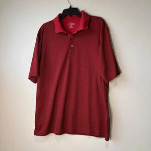 Champions Tour Men's‎ XL Polo/Golf Shirt Red With Black Stripes 100% Polyester